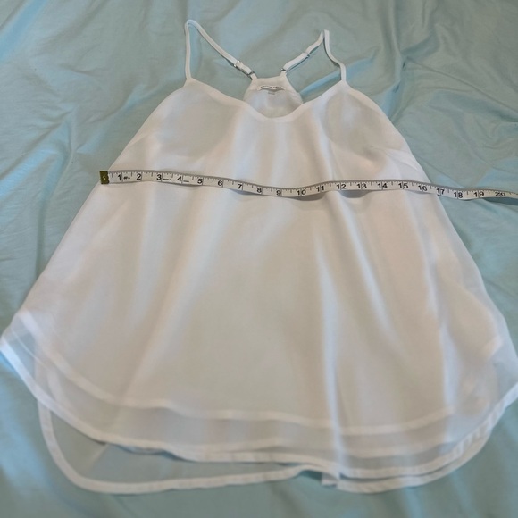 Olivia Grey Women’s Large Bright White Adjustable Spaghetti Strap Halter Blouse. - Picture 7 of 11